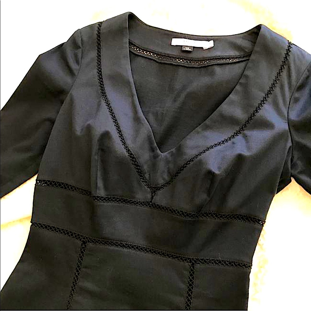 Valentino Black Cotton Fitted Mid-length Dress Size XS/2/38